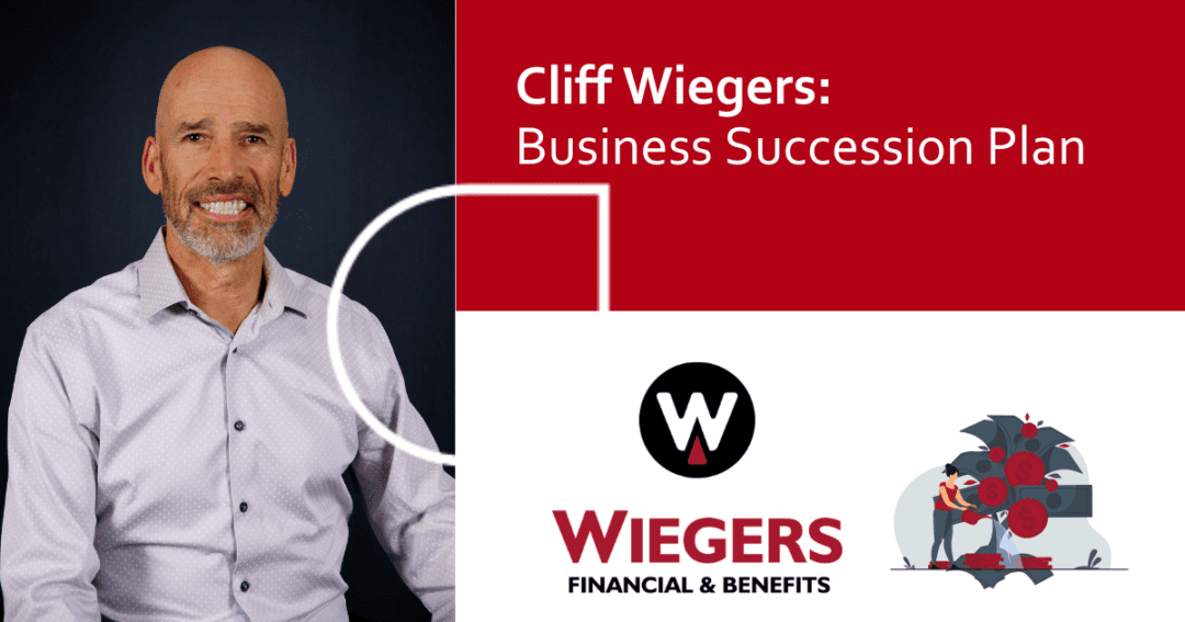 cliff wiegers talks about business succession planning on a dark background